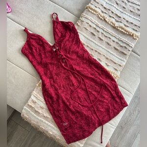 That’s So Fetch Red Lace Mini Dress